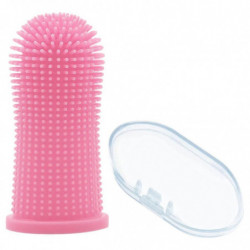 Dog Finger Toothbrush Soft Dental Hygiene For Pet Health Supplies Pink