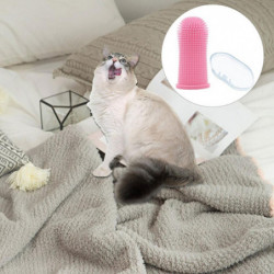 Dog Finger Toothbrush Soft Dental Hygiene For Pet Health Supplies Pink