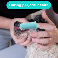 8pcs Dental Care Dog Finger Toothbrush Plaque Puppy Soft Silicone Teeth Cleaning