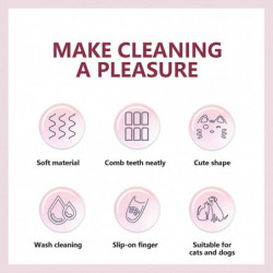 5pcs Dental Care Flexible Pet Supplies Dog Finger Toothbrush Long Handle Puppies