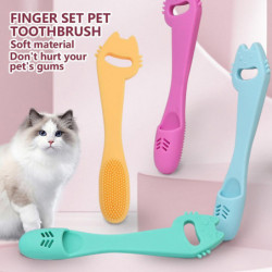 5pcs Dental Care Flexible Pet Supplies Dog Finger Toothbrush Long Handle Puppies