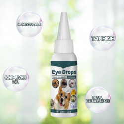 Gouttes ophtalmiques pour chiens chats, pour enlever les marques de larmes, soulager les démangeaisons oculaires, [...]