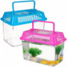4Pcs Portable Fish Tank Handheld Aquarium Fish Tank Transparent Turtle Box Pet Hamster Box