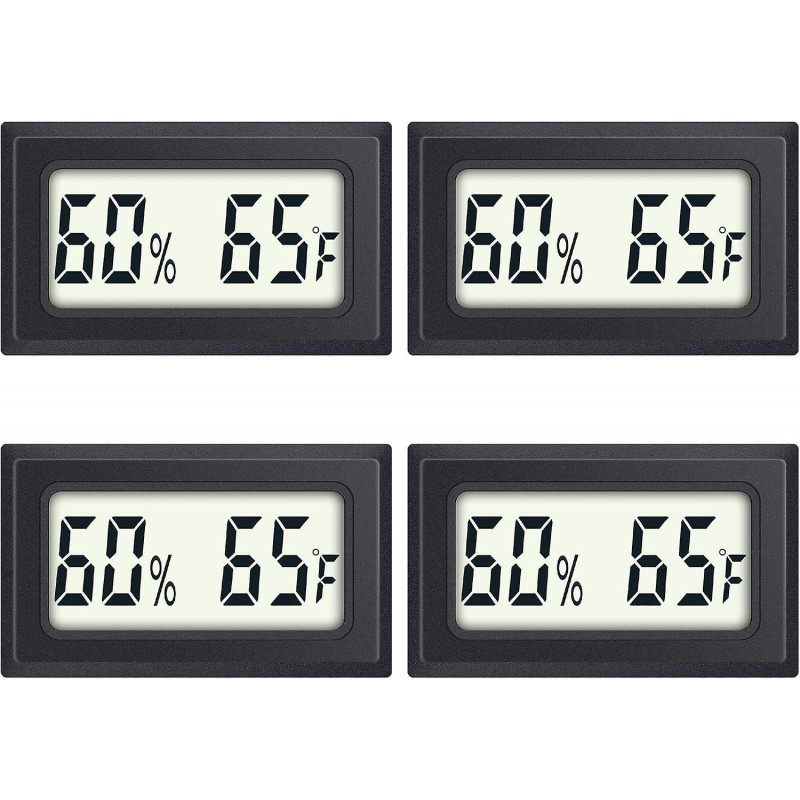 4-pack Mini Digital Humidity Temperature Meters Gauge With Lcd Display