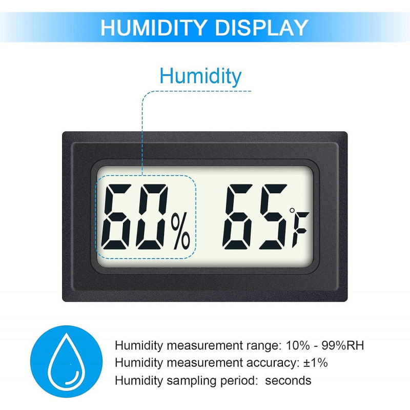 4-pack Mini Digital Humidity Temperature Meters Gauge With Lcd Display