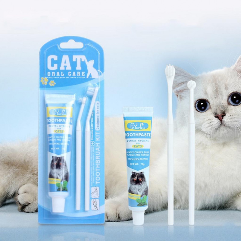 Cat Toothpaste Toothbrush Long Handle For Small Pet Puppy Kitten Teeth Clean