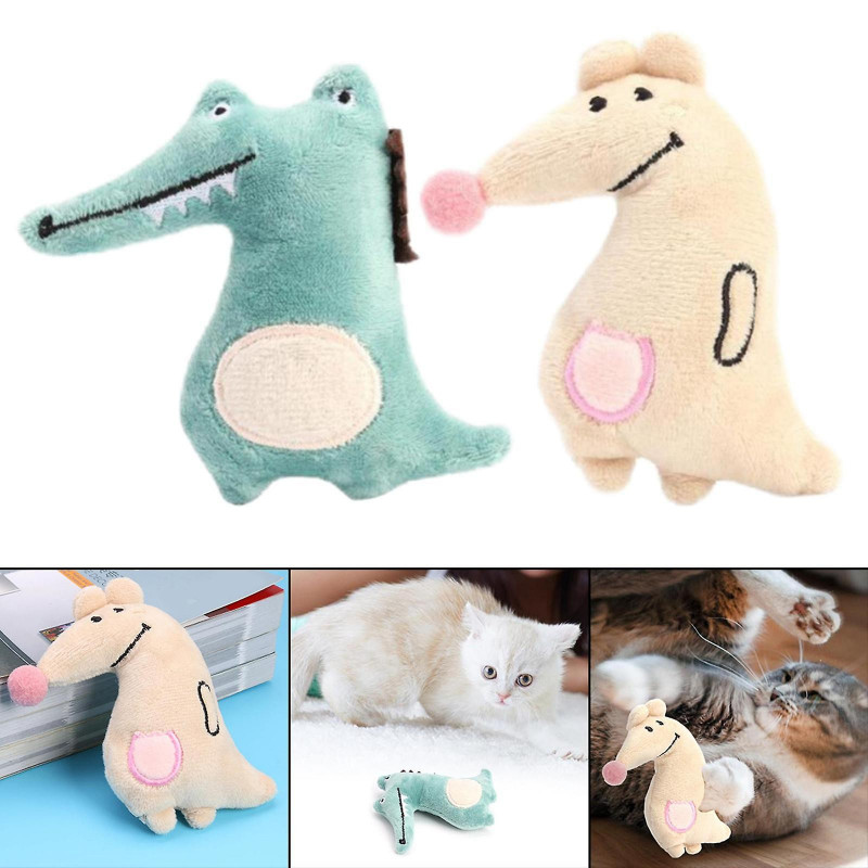 2 Pieces Catnip Toys Animal Doll Cat Kitten Kitty Chew Supplies For Biting