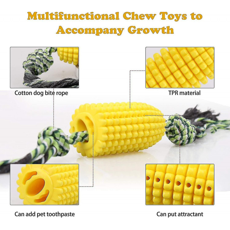 Jouet à mâcher pour chien, brosse à dents pour chien nettoyage des dents jouet à mâcher avec corde pour grands [...]