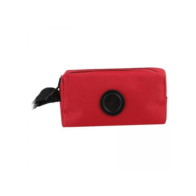2xdog Poop Bag Holder Storage Bag With Zipper Oxfor Cloth For Puppy Pet Hiking Red