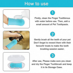2pcs Dog Finger Toothbrush 360 Easy Cleaning Tongue And Teeth Fresh Breath Soins dentaires Plaque Off - Jxlgv