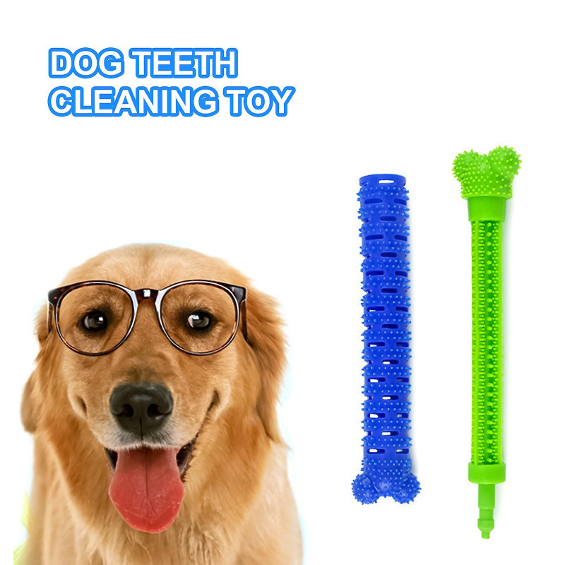 Brosse pour chiot Brosse à dents pour chien Mâcher Jouet Bâton De nettoyage Masseur De dents Nettoyage des dents [...]