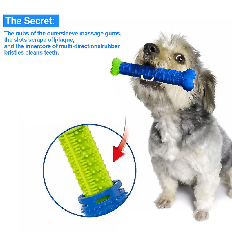 Brosse pour chiot Brosse à dents pour chien Mâcher Jouet Bâton De nettoyage Masseur De dents Nettoyage des dents [...]