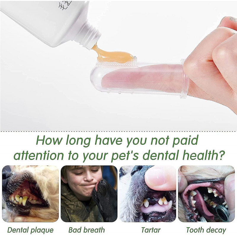 8pcs Brosse à dents pour chien, brosse à dents pour chien Dents d’animaux de compagnie Nettoyage silicone [...]