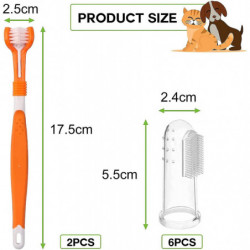 Brosse à dents pour chien, 8 Pcs Brosse à dents pour animaux de compagnie, doigt d’animal de compagnie, brosse à [...]