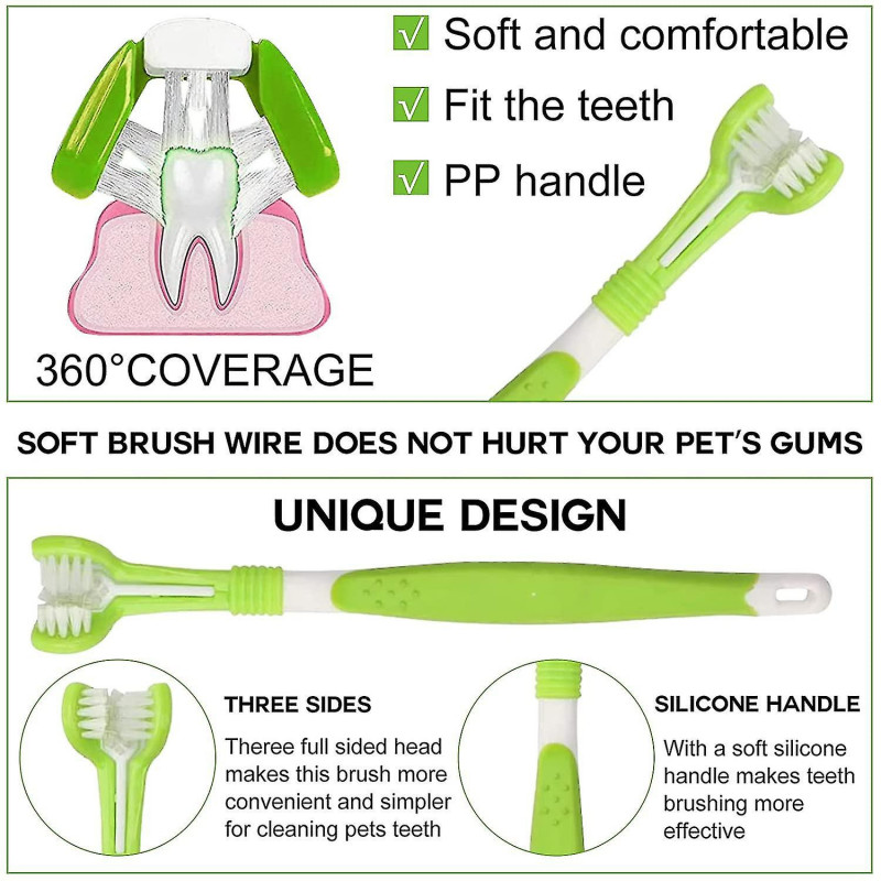 Brosse à dents pour chien, 8 Pcs Brosse à dents pour animaux de compagnie, doigt d’animal de compagnie, brosse à [...]