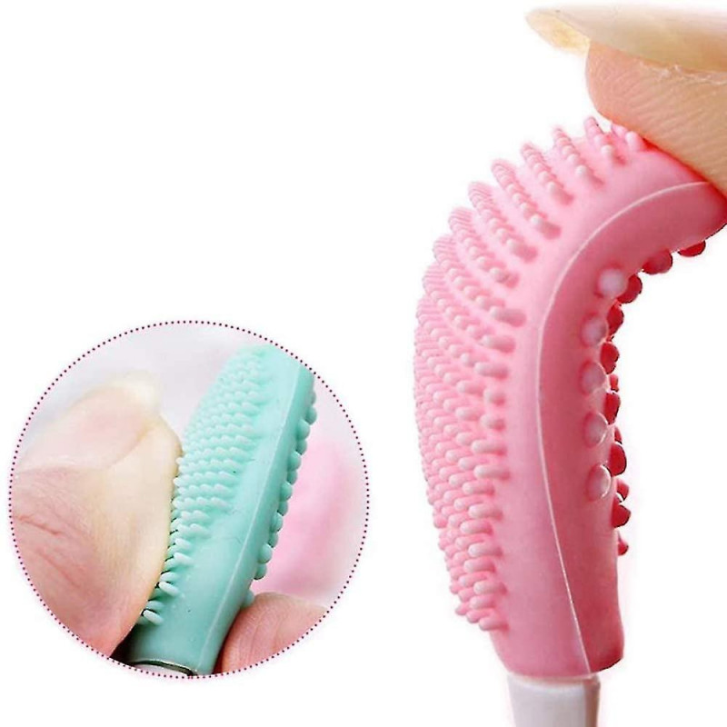 Dog Toothbrush,double Sided Dog Toothbrush Made Of Soft Silicone,soft Toothbrushes With Curved Long Handle,for [...]