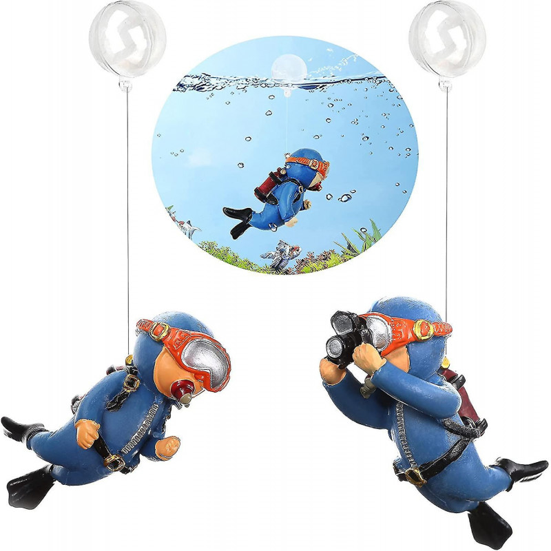 2-pack Fish Tank Decorations Cute Little Diver Ation Floating Aquarium Accessories Fish Playmate For Fish Tank [...]