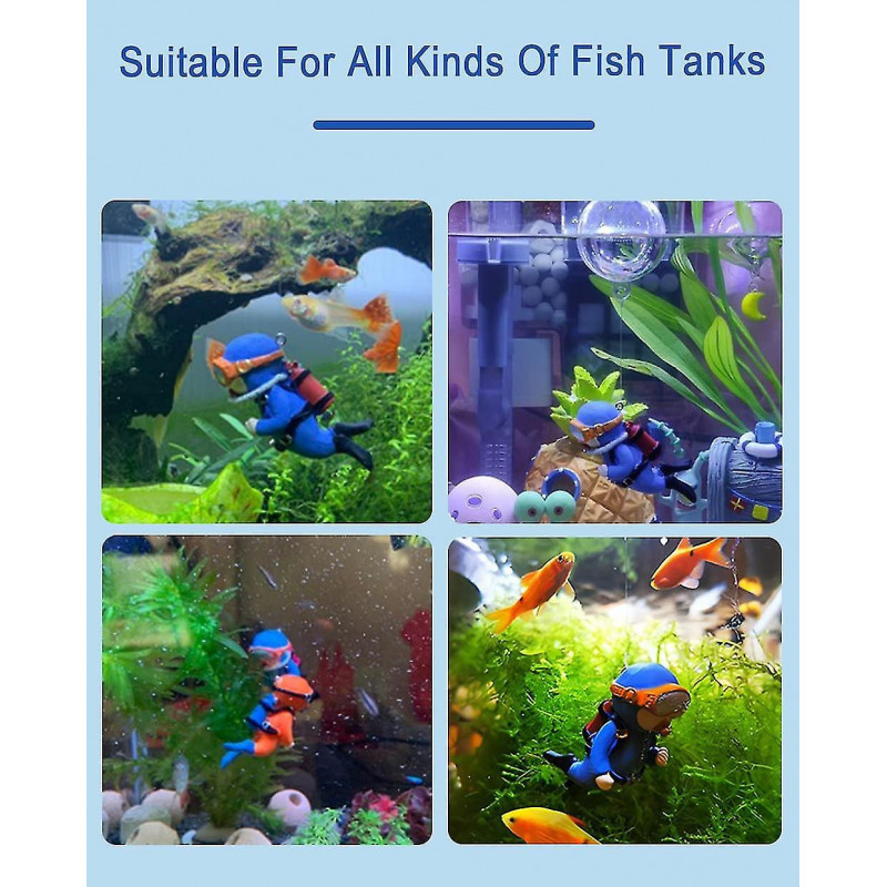 2-pack Fish Tank Decorations Cute Little Diver Ation Floating Aquarium Accessories Fish Playmate For Fish Tank [...]