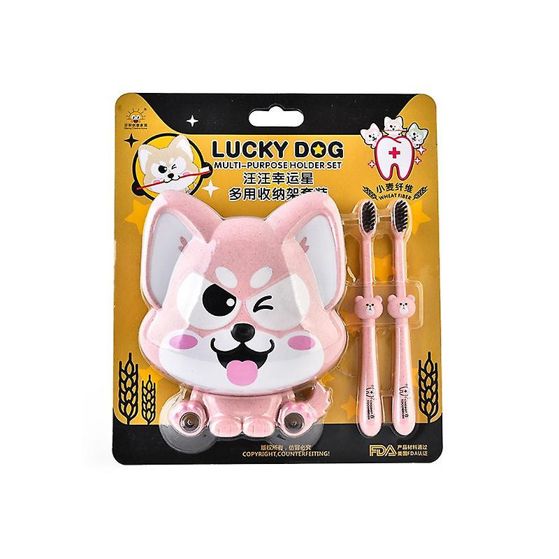 Cartoon Dog Suction Wall Toothbrush Toothpaste Shelf, Size:16x14x5cm