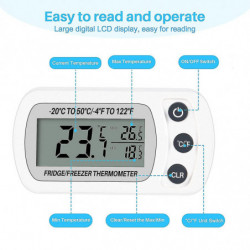 2pcs Digital Meter -20c To 50c,with Hook,lcd,maximum And Minimum Temperature Record (white)