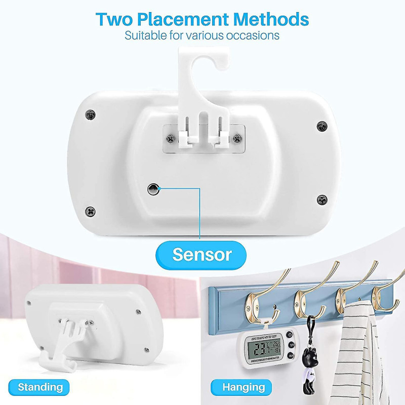 2pcs Digital Meter -20c To 50c,with Hook,lcd,maximum And Minimum Temperature Record (white)