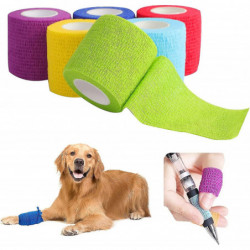 6 rouleaux Vet Wrap Self Adherent Wrap, Vet Wrap pour chien Bandage de compression cohésif (5.0cm * 4.5m) (D-583-A)