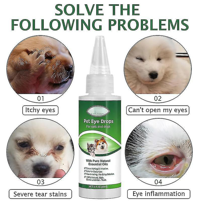 Dog Eye Drops For Pet Eye Wash, Relieve Pink Eye, Allergy, Eases Itching Dog Cat Conjunctivitis Eye Drops