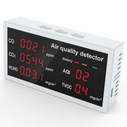 Co Co2 Hcho Tvoc Aqi Tester Detector Led Digital Indoor Outdoor Air Quality Monitor Gas Analyzer