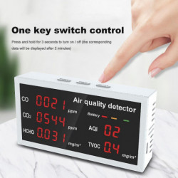 Co Co2 Hcho Tvoc Aqi Tester Detector Led Digital Indoor Outdoor Air Quality Monitor Gas Analyzer