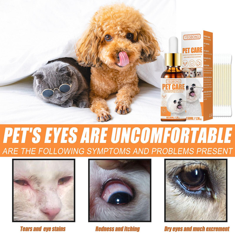 Pet Eye Wash Herbal Softle Cleansing Eyes Cat And Dog Universal Tear Stain Remover Eye Drops