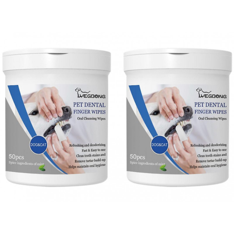 2pcs Yegbong Pet Dents Finger Wipes Dog Mauvaise haleine, Tartre Et Jaune Nettoyage Soins bucco-dentaires Doigts [...]