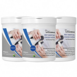 3pcs Yegbong Pet Dents Finger Wipes Dog Mauvaise haleine, Tartre et Jaune Nettoyage Soins bucco-dentaires [...]