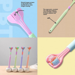 YALINA Brosse à dents trois faces 418 Adulte Violet YALINA Brosse à dents trois faces 418 Adulte Violet