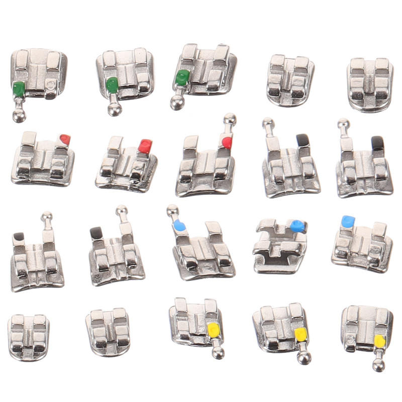 20 Pcs Acier Inoxydable Supports D’accolade Mini Oral Brace Brackets Métal Dents Brackets Fournitures Dentaires
