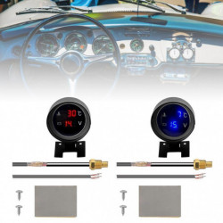 Upgraded Car Truck Lcd Gauges Water Temperature & Voltage Monitors Easy To Install & Stable Performances Easy Installs