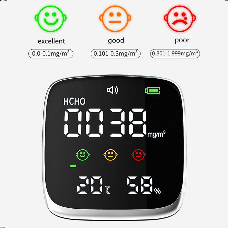 High Accuray Formaldehyde Monitor Detector Temperature Humidity Meter Sensor
