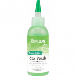 TropiClean Nettoyant pour les oreilles sans alcool pour animaux de compagnie Beurre de cacao, 118 ml TropiClean Nettoyant pour les oreilles sans alcool pour animaux de compagnie Beurre de cacao, 118 ml