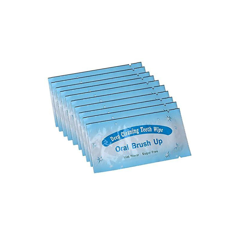 100pcs Teeth Whitening Textured Finger Teeth Wipes Brush Ups Dental Clean Pre/post Whitening For Tooth Cleaning