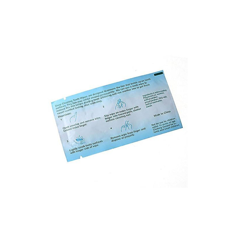 100pcs Teeth Whitening Textured Finger Teeth Wipes Brush Ups Dental Clean Pre/post Whitening For Tooth Cleaning