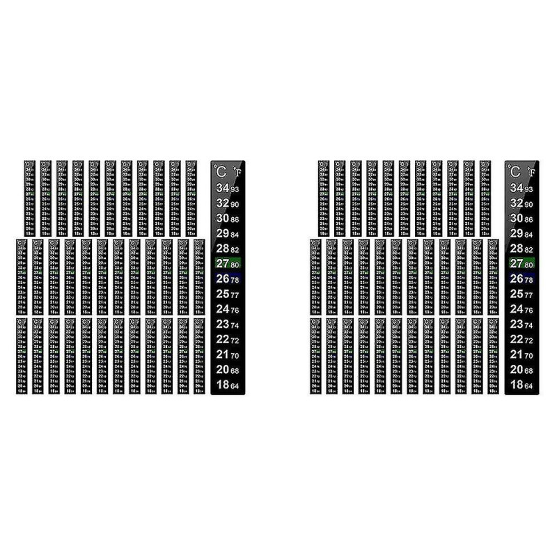 72 Pieces Digital Temperature Sticker Strip Aquarium Thermometer