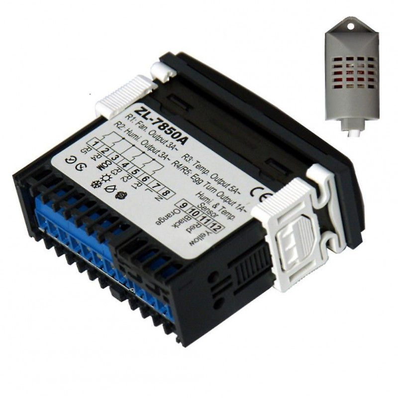 Embedded easy install temperature humidity incubator controller timer dual display abs multifunctional heat cool [...]