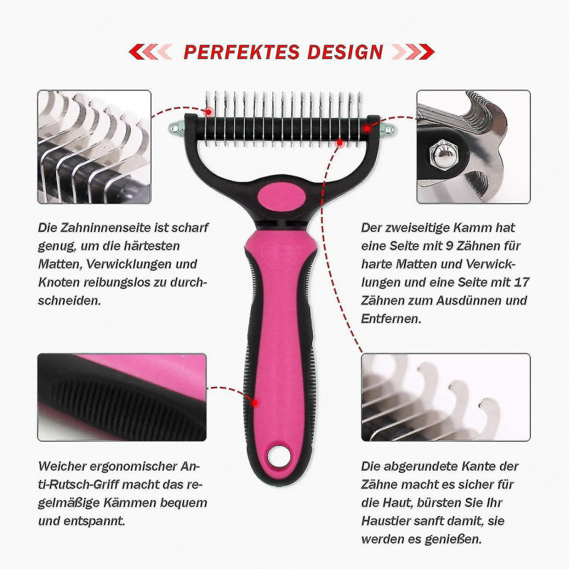 Unterfellbrste Entfilzungsstriegel Fr Hunde Und Katzen Mit Mittel- Bis Langhaar - Unterwollbrste Gegen [...]
