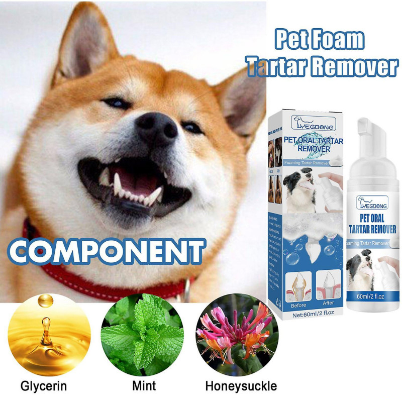 60ML Pet Oral Spray Safe Ingredient Dental Care Non-Irritating Prevent Tooth Decay Multipurpose Remo
