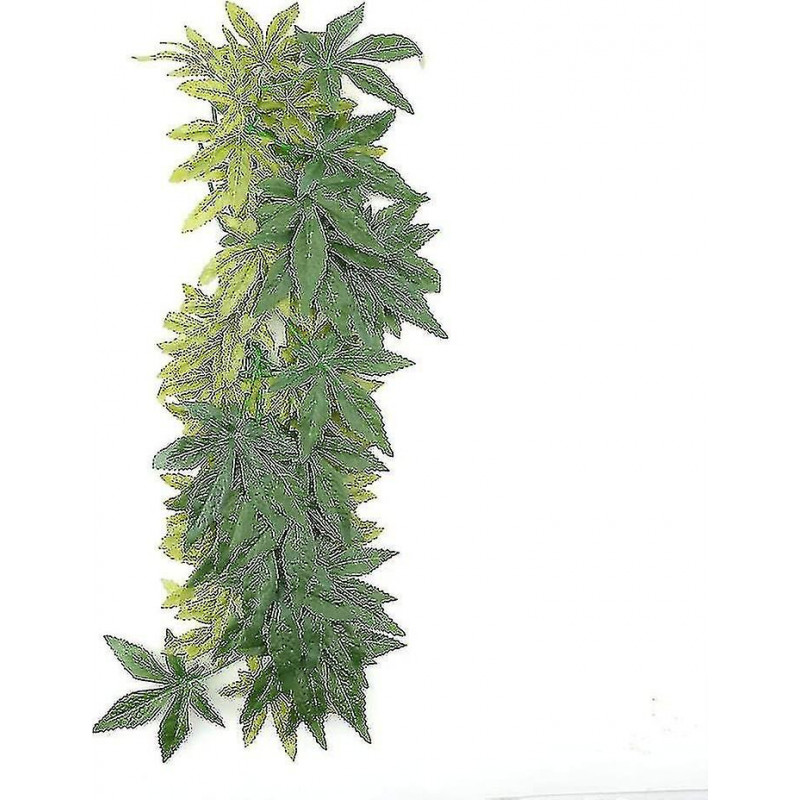 Fake Leaves Plastic Green Grass With Suction Cup For Aquarium Reptile Terrarium Habit Box (50 Cm/19.69 Inches)