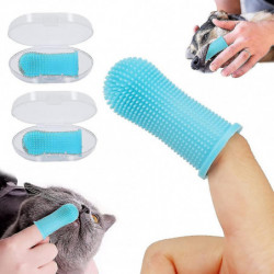2pcs Dog Finger Toothbrush 360 Easy Cleaning Tongue And Teeth Fresh Breath Dental Care Plaque Off