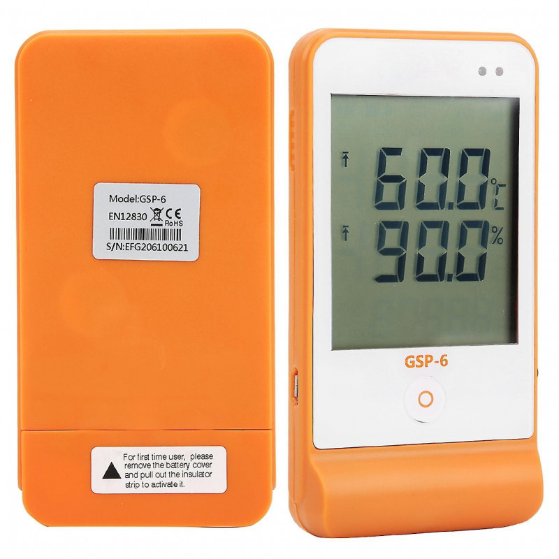 Tte35066 large screen digital temperature humidity recorder probe monitor with sound light alarm