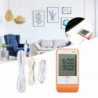 Tte35066 large screen digital temperature humidity recorder probe monitor with sound light alarm
