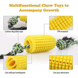 Jouet à mâcher pour chien, jouet à mâcher pour chien brosse à dents nettoyage des dents avec corde pour grands [...]