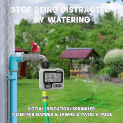 Minuterie d’arrosage minuterie d’irrigation Ipx5 Arroseur automatique manuel étanche avec grand écran LCD [...]