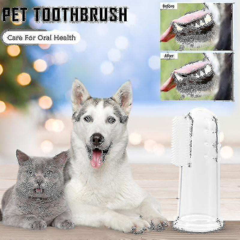3pc Soft Pet Finrcleaning Toothbrush Dog Brush Bad Tartar Teeth Care Tool